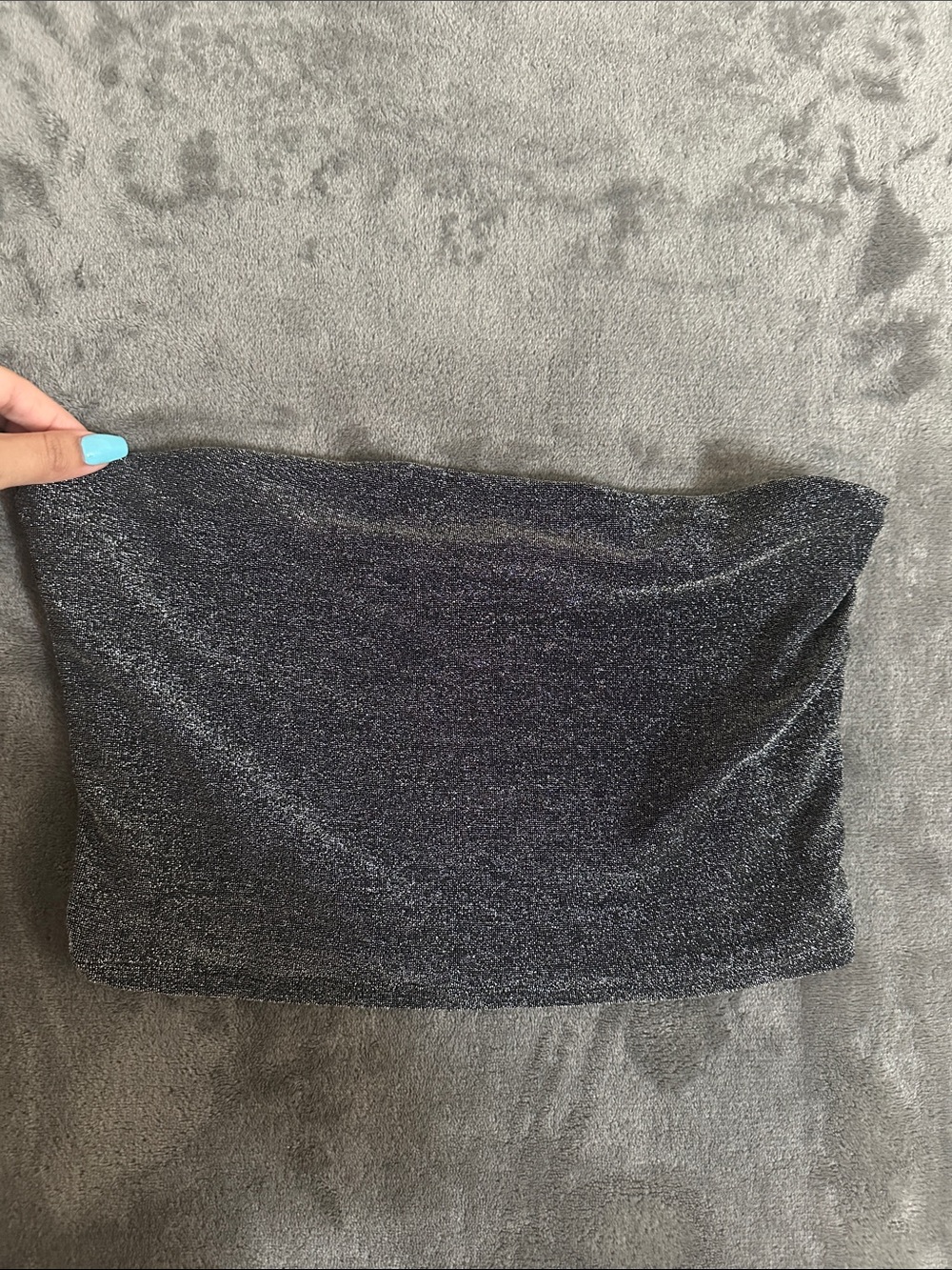 Forever 21 Black Sparkle Strapless Tube Crop Top